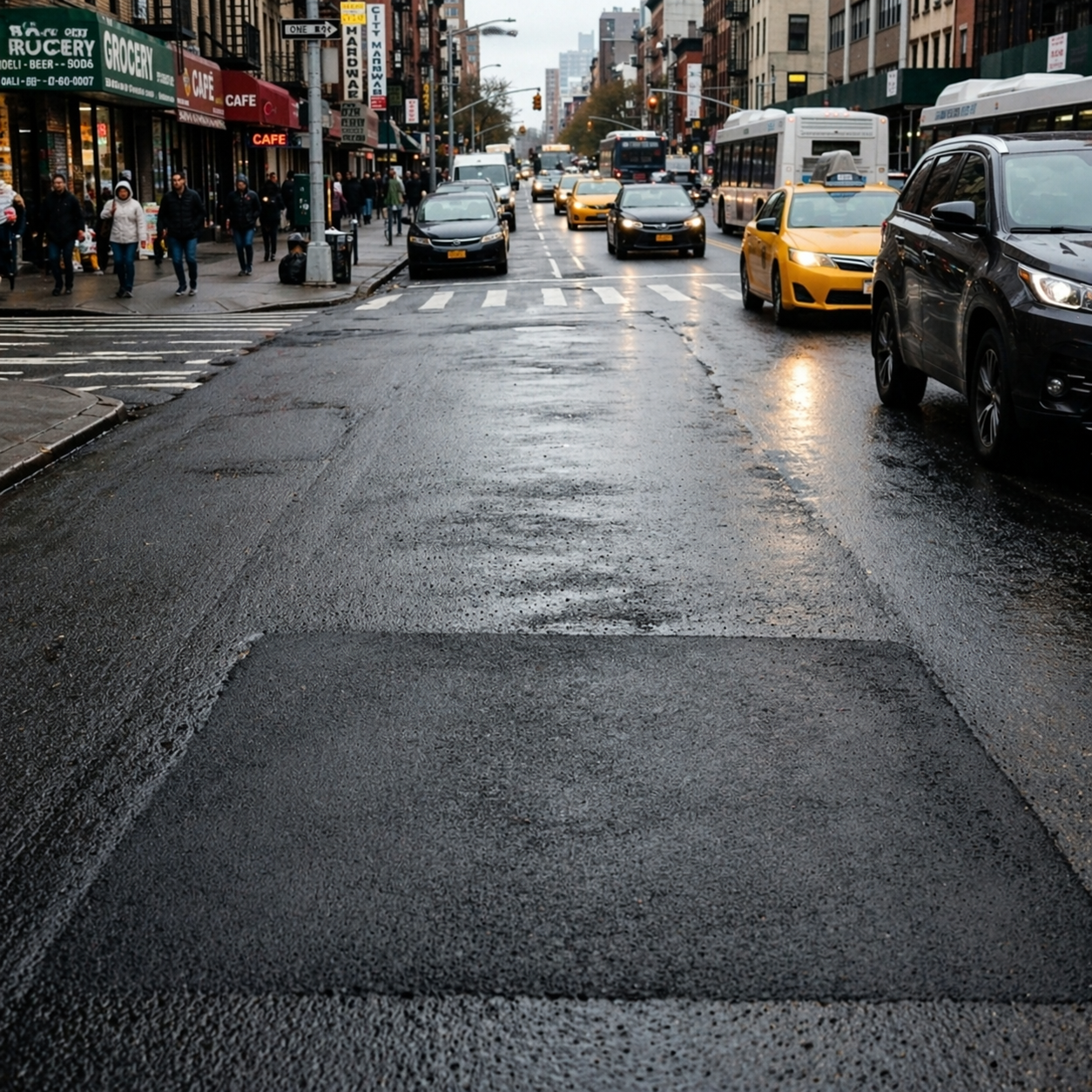 Pothole after repair